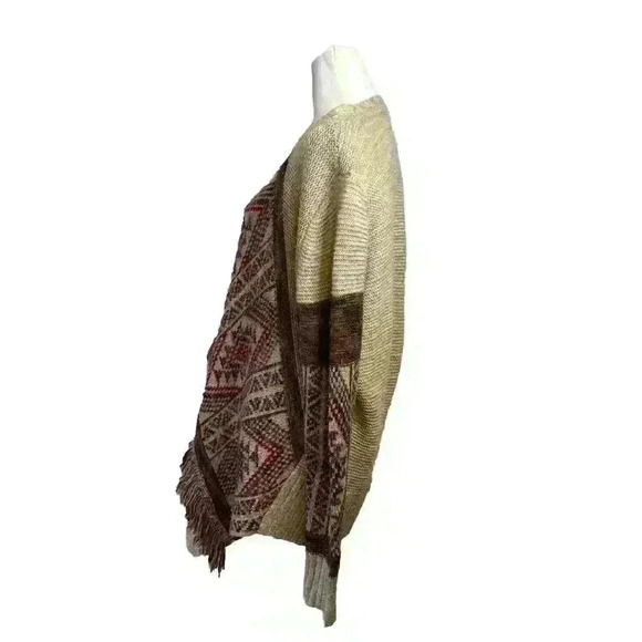 Lucky Brand Aztec Open Front Cardigan Sweater Long Sleeve Size Medium - Picture 6 of 8